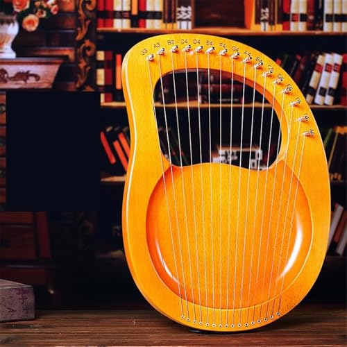 16 Saiten Harfe Instrument Tragbar Musik Lyre Harfe 19 Saiten Zither Instrument Mit Stimmschlüssel,Gigbag,Putztuch Und Picks (Color : 16-string-Board-Log)