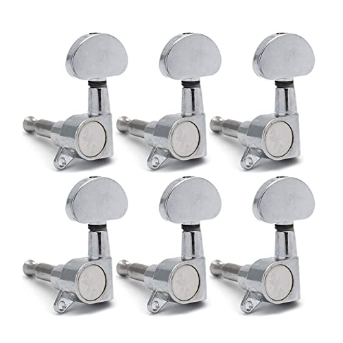 Gitarren Stimmwirbel 6 Teile/Los Chrom Black Gold Guitar String Tuning Pegs Keys Tuner Machine Köpfe Für Akustische E-Gitarre (Color : Chrome 6L)