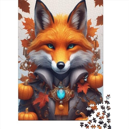 1000 Teile für Erwachsene, schwierige Puzzles, Tier-Fuchs-Puzzles für Erwachsene, Teenager-Spielspielzeug für Erwachsene, Familienpuzzles, Geschenk (Größe 75 x 50 cm)