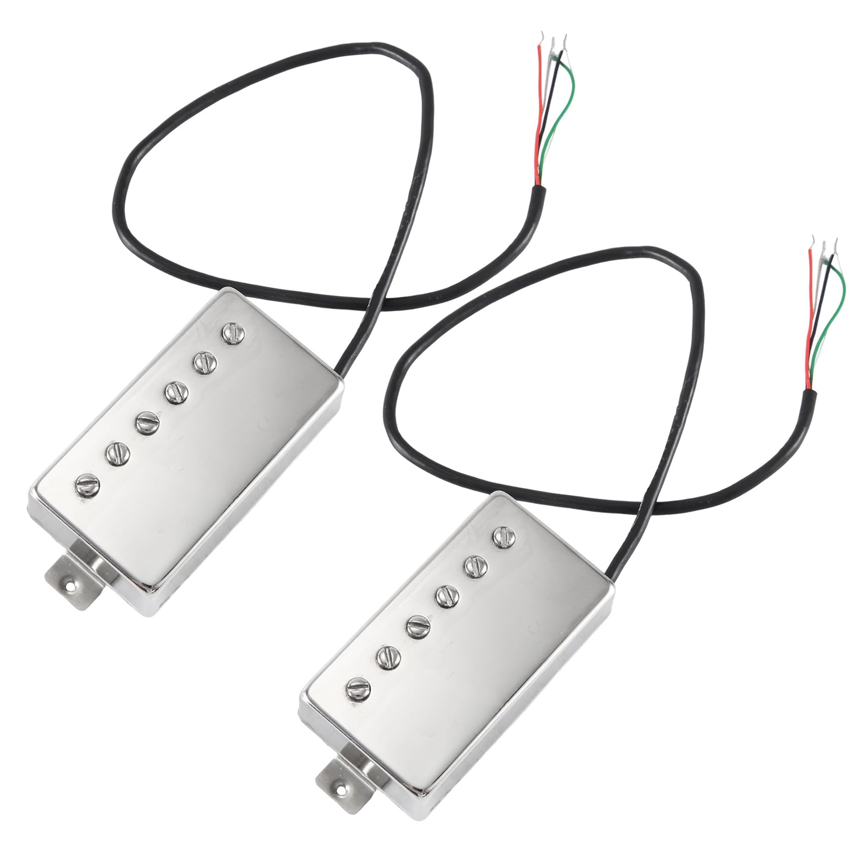 jumbans Alnico 5 Gitarren-Humbucker-Tonabnehmer-Set, Verchromte Steg- und Hals-Tonabnehmer, Kompatibel mit LP-Gitarrenzubehör