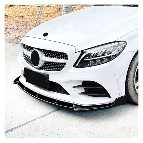 Splitter Für Benz W205 C205 S205 C43 C180 C200 C300 2019 2020 2021 Für AMG Für LCI Tuning Auto Frontspoiler Stoßstange Lip Spoiler Splitter Frontlippe(Gloss Black)