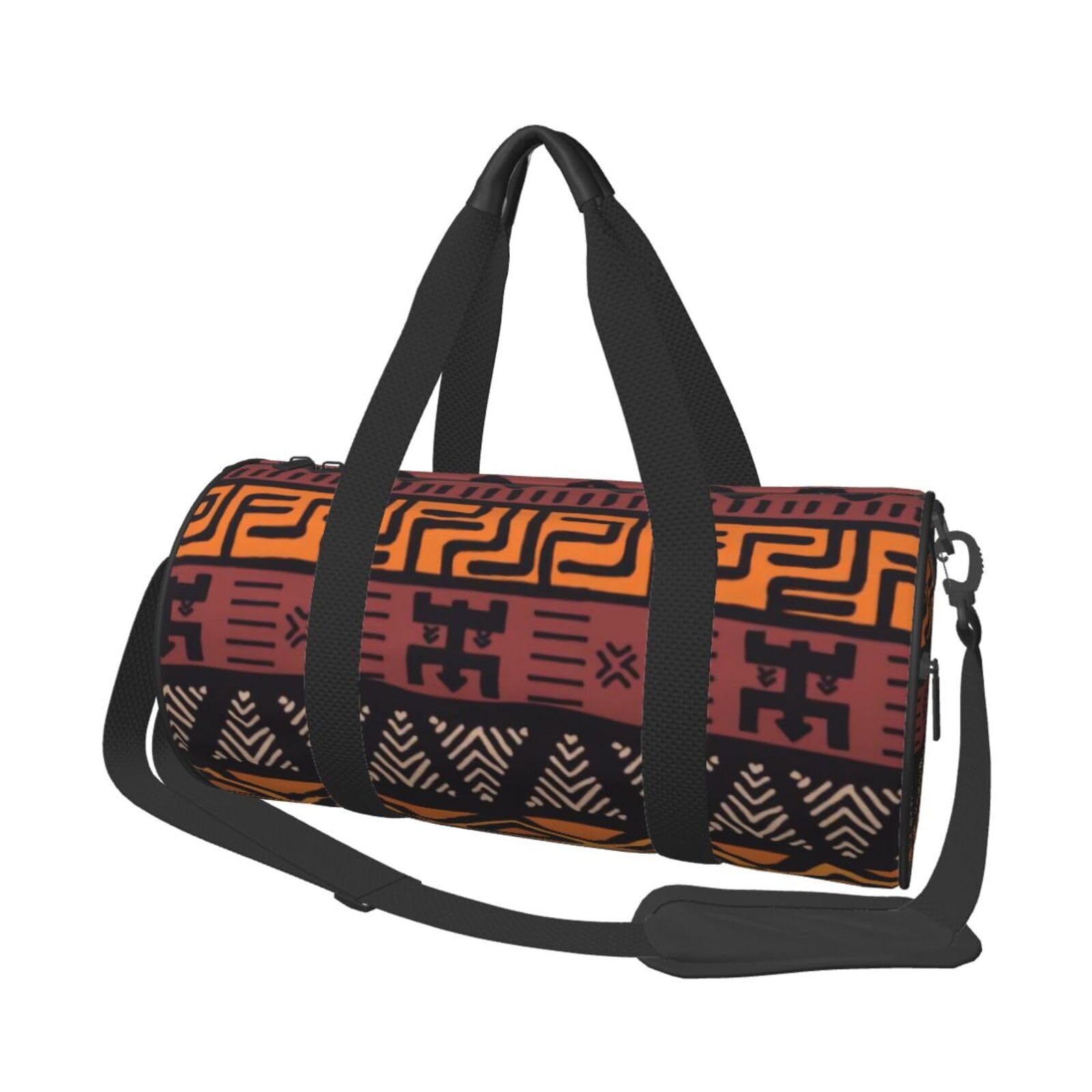 Robuste Reisetasche mit Engelsflügeln, geräumige und stilvolle Tasche für alle Ihre Reisebedürfnisse, Afrikanischer Schlamm, Tribal, Einheitsgröße