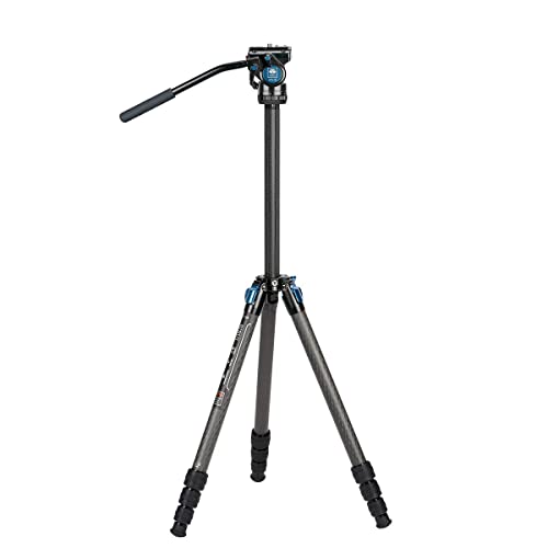 SIRUI ST-124 Waterproof Compact Video Tripod with 360°Panorama Fluid Video Head and Centre Column Professional Travel Carbon Fiber Lightweight Camera Tripod, Waterproof and Dustproof