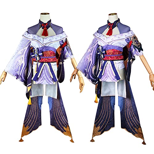 JGZGCG Genshin Impact Cosplay Anime Spiel Raiden Shogun Perücke Kleid Kleidung Rock Strumpf Party Maskerade Halloween Kostüme für Frauen