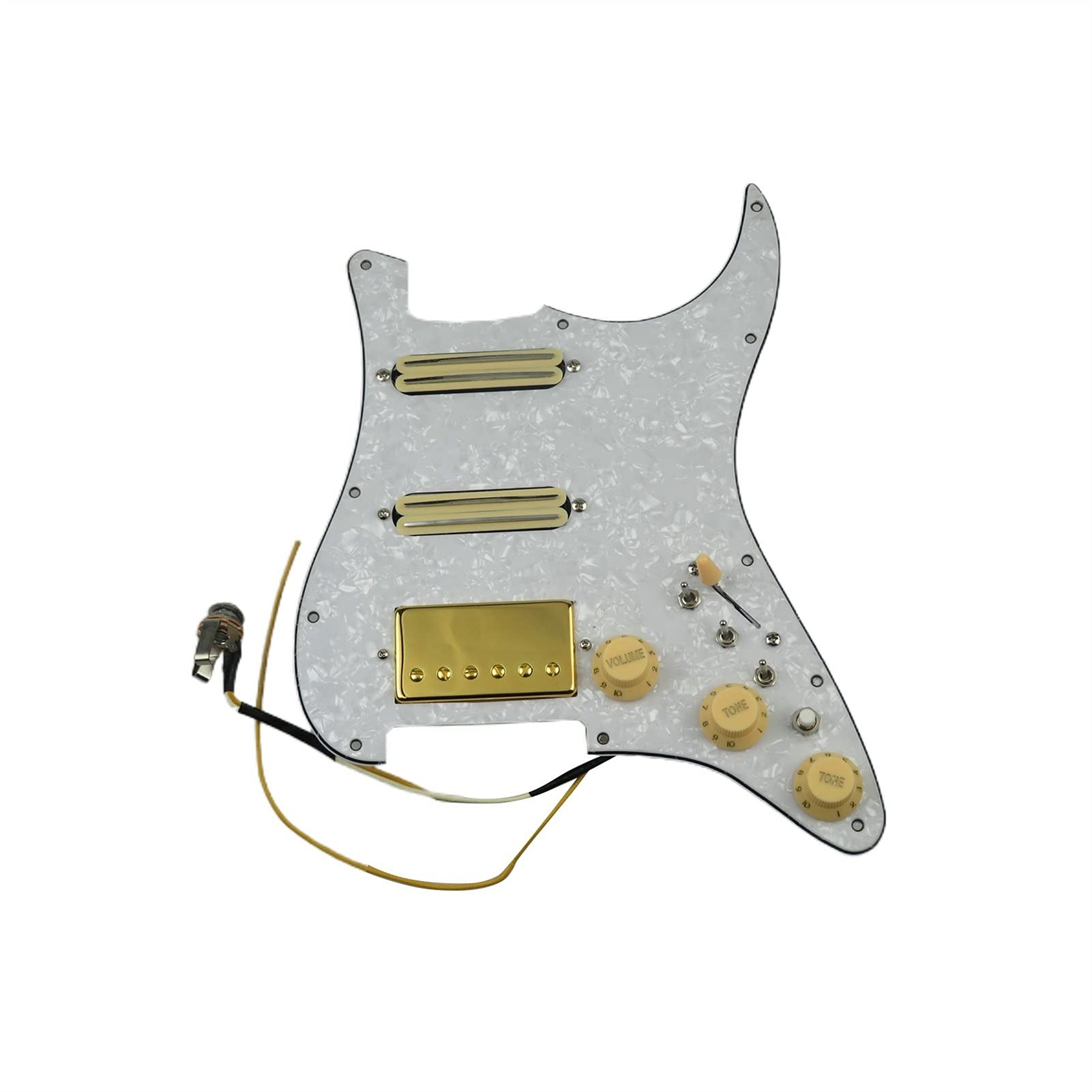 Geladenes Gitarren-Pickguard Vorgeführte geladene Pickguard Guitar Pickups Humbucker Pickups Alnico 5 HSS. Kabelbaum Push-Pull Single Cut Set für/Strat