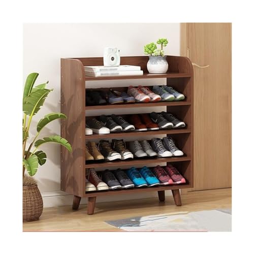 Platzsparender Schuhschrank 4/5/6-stufiger Schuhregal-Organizer aus Holz, freistehende Schuhregal-Aufbewahrungsregale for den Eingangsbereich, langlebiges Schrank-Organizer-Regal aus Kiefernholz Schuh