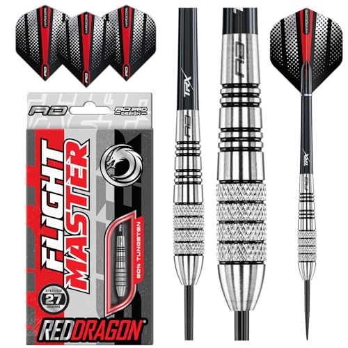 RED DRAGON Sidewinder: 27g Flightmaster Tungsten Darts Set mit Flights und Schäfte