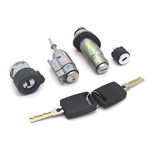 VLZUNO KOMPLETTES Schloss-Set ZÜNDSCHALTER Linke TÜR KOFFERRAUMSCHLOSS-Zylinder, for Audi, A6 C5 4B 4D0905855G 4B0905851B Autotür-Schließzylinder