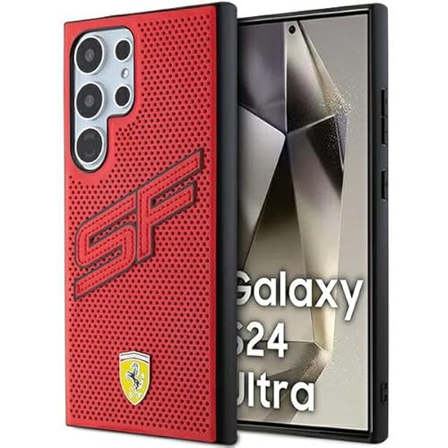 CG Mobile Ferrari FEHCS24LPINR Hülle Für S24 Ultra S928 Rot hardcase Big SF Perforated