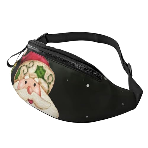 HSJFS Modische Hüfttasche mit Motiv Wolf heulender Mond, verstellbare Hüfttasche, lässige Brusttasche, weihnachtsmotiv, Einheitsgröße