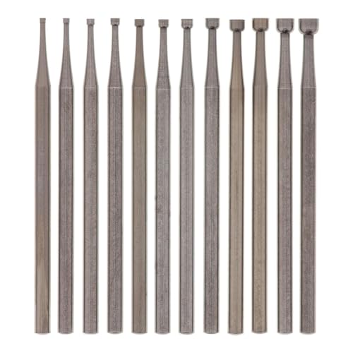 Qhpnunhq 12-Teiliges Rundfräser-Set, 3/32-Schaft, Drahtrundfräser, Schmuckschnitzfräser (0,8-3,0 Mm)