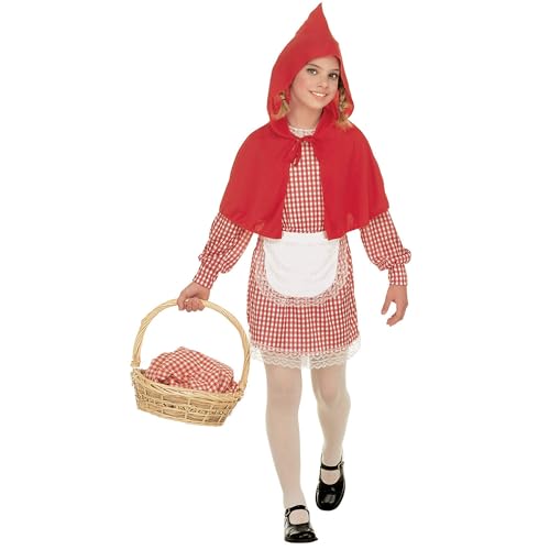 "RED CAPELET" (dress, apron, hooded capelet) - (158 cm / 11-13 Years)