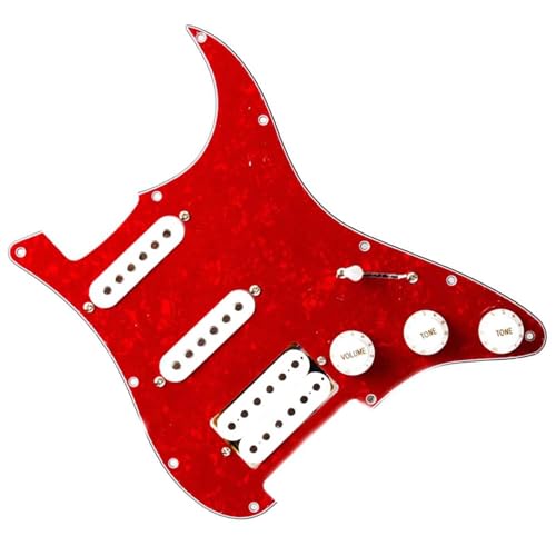 Standard-Pickguard-Tonabnehmer 11 Löcher SSH geladene vorverdrahtete E-Gitarren-Schlagbrett-Tonabnehmer-Gitarre-Ersatzteile (Color : J)