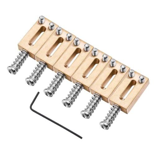 6Pcs 10.5mm Gitarre Brücke Sättel Messing Tremolo Brücken E-Gitarre Brücke Sättel Gitarre Teile Ersatz Langlebige Gitarre Saiten