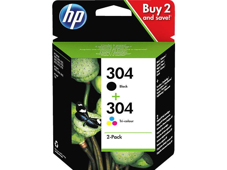 HP 304 Tintenpatrone Schwarz/Cyan/Magenta/Gelb (3JB05AE)