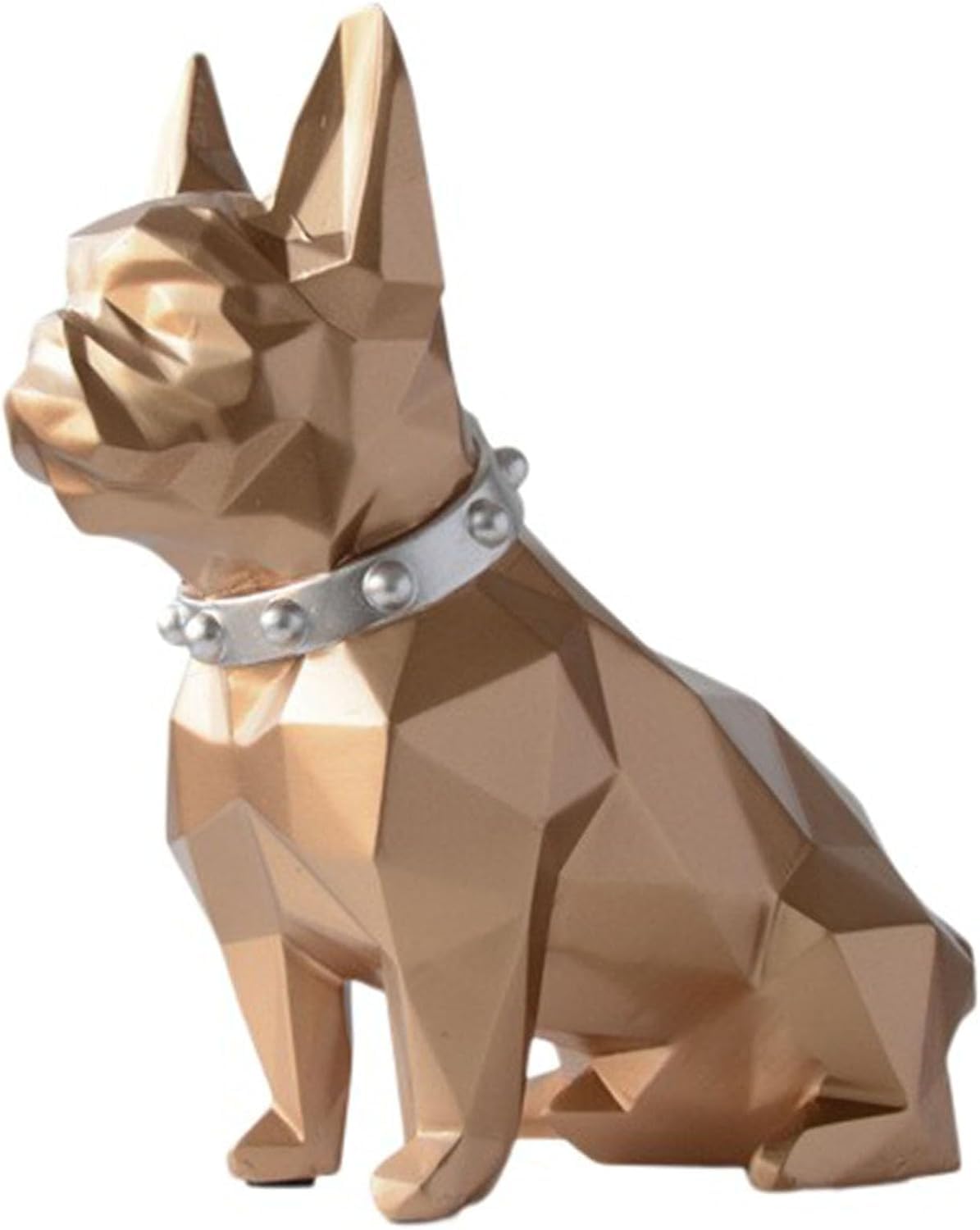 Französische Bulldoggen-Statue, Kunstharz-Skulptur, Dekor für Regale, Hundestatue, Münz-Aufbewahrungsbox, Desktop-Aufbewahrung und Raumdekoration, Gold