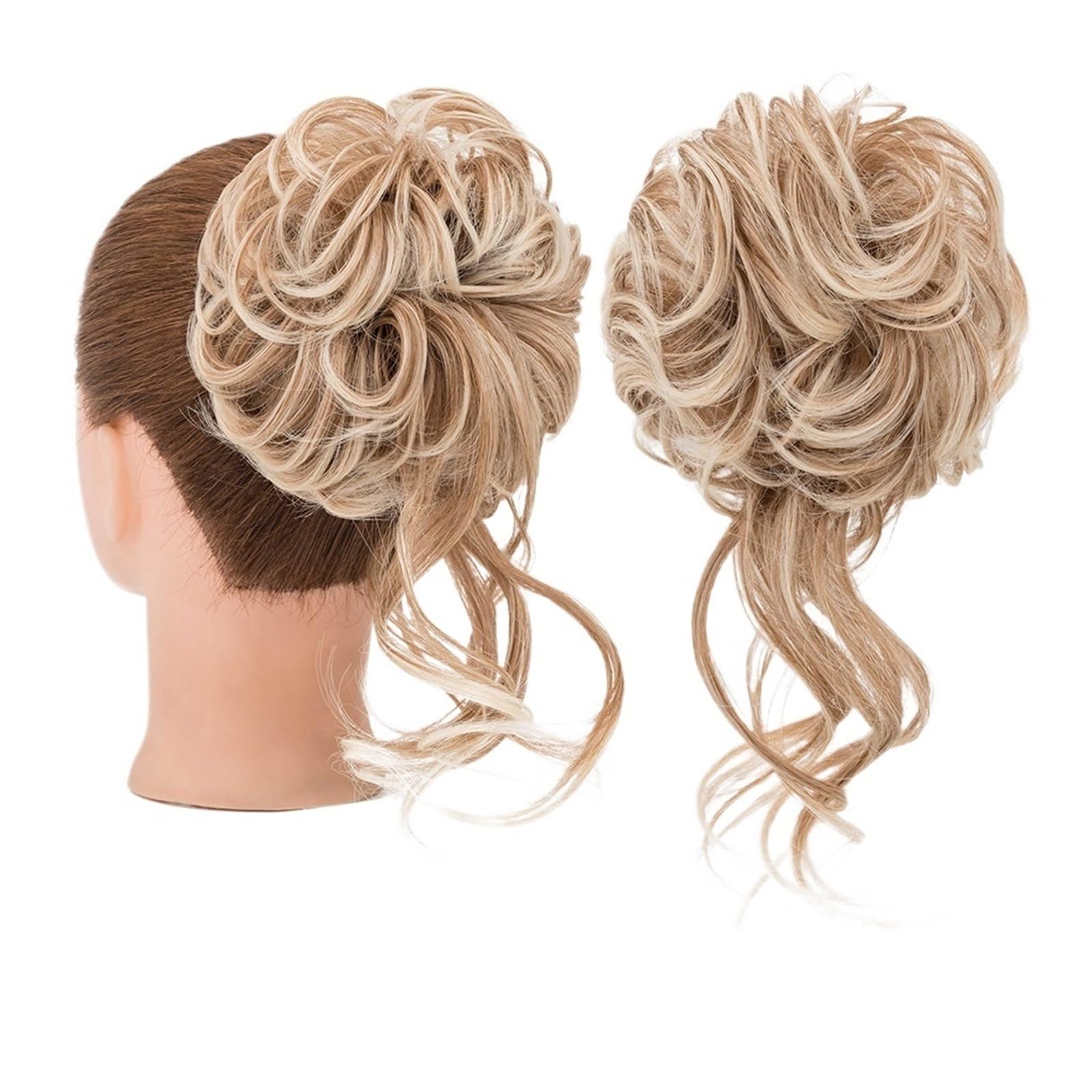 Haarteil Synthetisches, lockiges, elastisches Band, Chignon, Donut mit Zöpfen, Haargummis, unordentliches Dutt-Haar, Hochsteckfrisur, Haarteile, Verlängerungen for Frauen Haarverlängerung(9)