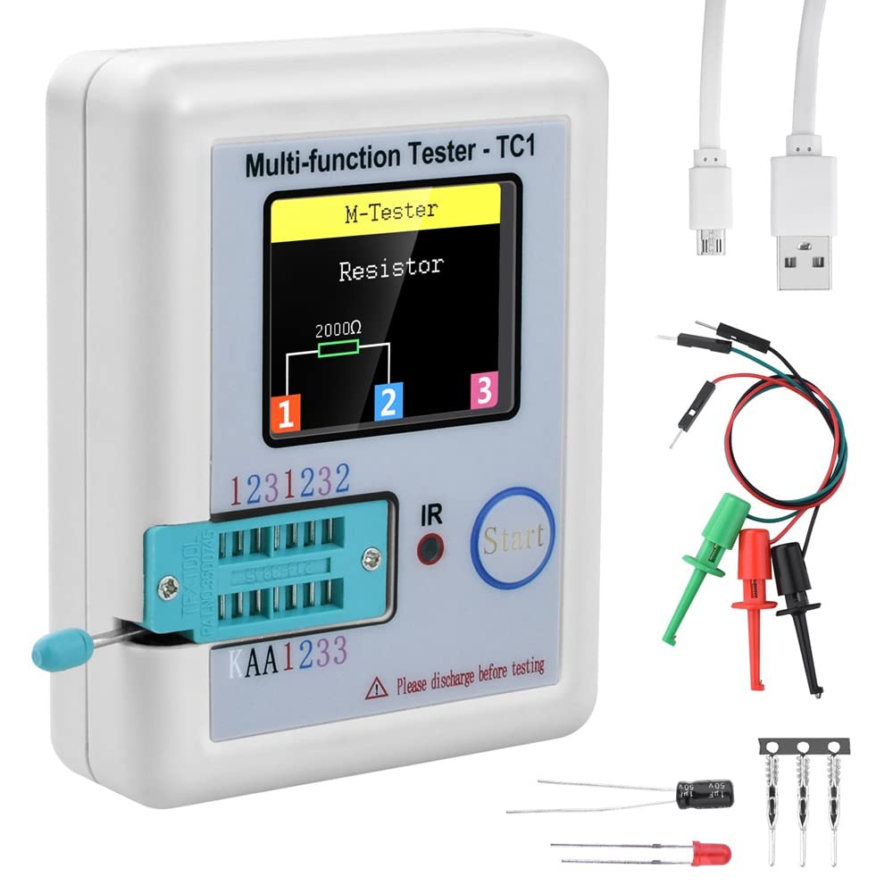 wiianoxd 1,8 (160 x 128) buntes Display Multifunktionaler TFT Hintergrundbeleuchtung Transistor LCR-TC1 Tester für Dioden-Trioden-Kondensator