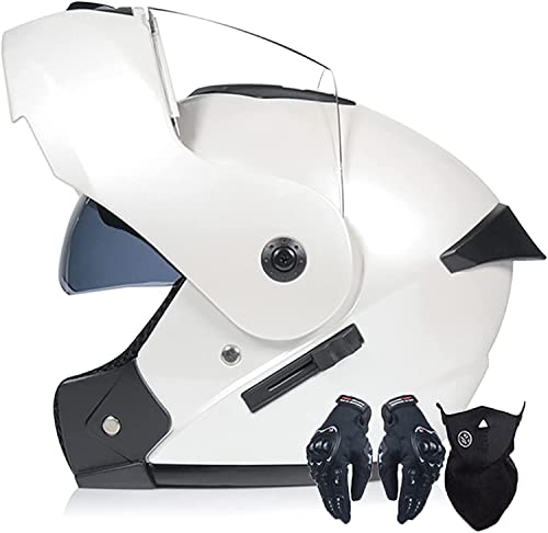 Damen Herren Motorradhelm Klapphelm Modularer Motorrad-Scooter-Integralhelm,Hochklappbarer Motorradhelm Mit Doppelvisier Sturzhelm,DOT/ECE-Zertifiziert (Color : G, Größe : S=55-56cm)