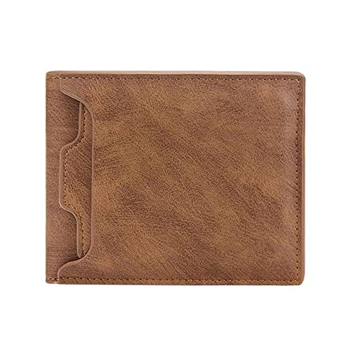 TREGOO Portemonnaie Herren Männer Kurze Brieftasche Eisen Rand Jugend Herren Horizontale Brieftasche Trendkarten Pack Geldbörse (Color : Bruin)