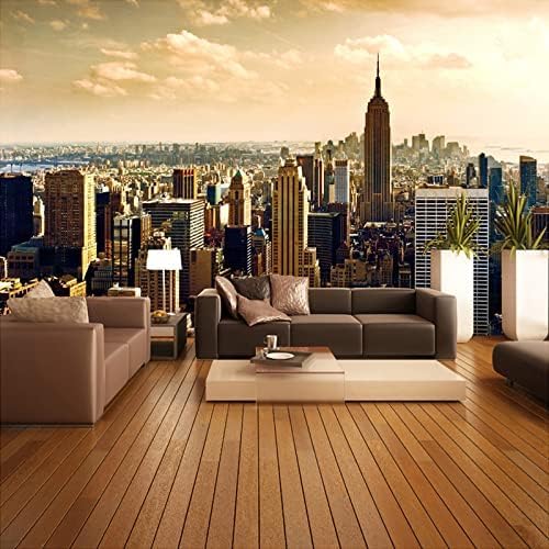 XLMING Klassische Stadtarchitektur Mit Blick Auf Den Sonnenuntergang 3D Tapete Home Dekoration Wohnzimmer Sofa Schlafzimmer Tv Hintergrund Wand-250cm×170cm