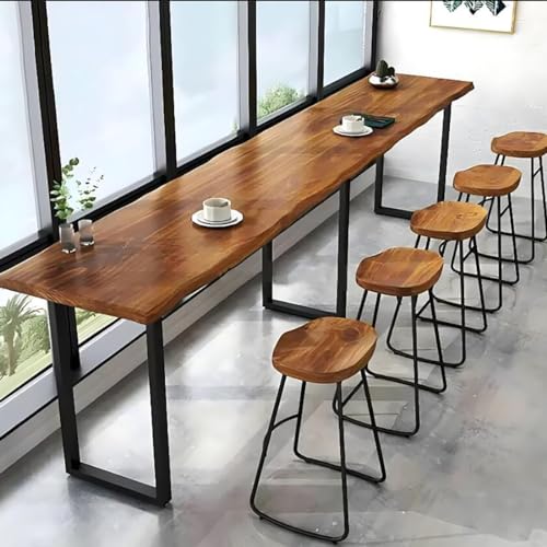 BEOTAY Brown Stehtisch Holz,Stehtisch Küche,Industrie Partytisch,Hochtisch Für Getränke, Cocktails, Bistros, Restaurants,Wohnzimmer,Stehtisch Büro,140CM/55.1 inches