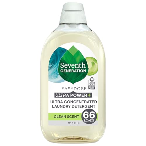 Seventh Generation Laundry Detergent, 23 oz (66 Loads) Ultra Concentrated EasyDose, Power+ Clean Scent