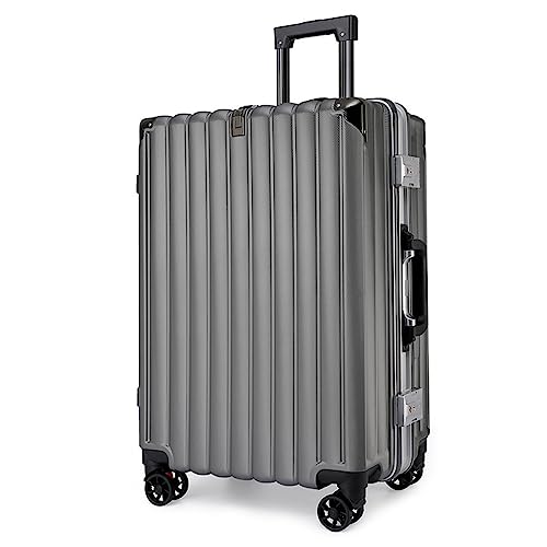 YAOSHER Koffer, super große Trennwand von 61 cm, Kompression des Aluminium-Rahmens 50,8 cm, Koffer mit Rollen, geeignet für Reisen (Gold, 50,8 cm), grau, 26 inches