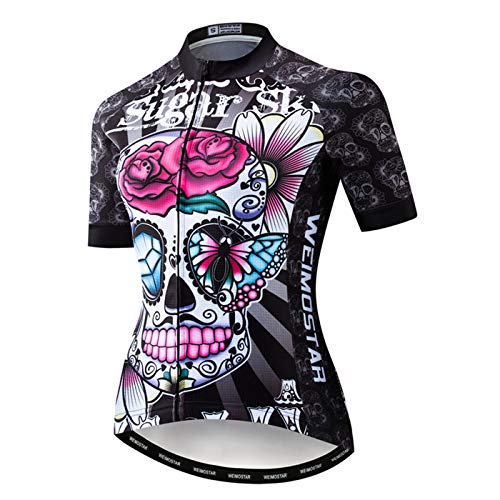 Damen Radtrikot Sommer Kurzarm Fahrrad Shirt Atmungsaktive Fahrradjacke