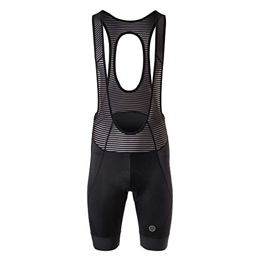 AGU Prime Trägerhose II Essential Herren, Vorgeformte Multi-Panel Radlerhose für Männer mit 120 Rot Chamois Sitzpolster, Elastischer Bund, Flatlocknähte - Schwarz - M