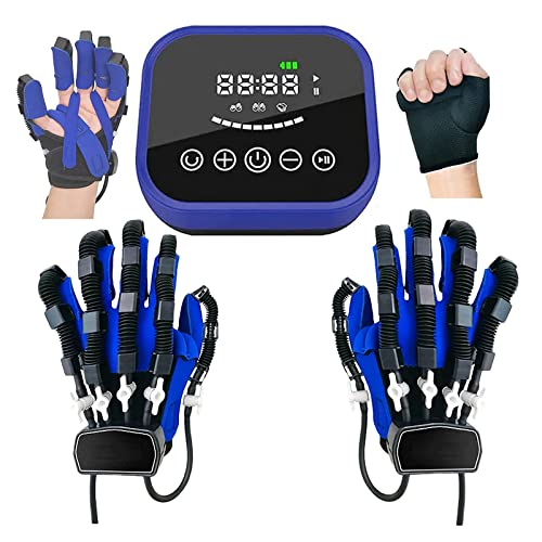 Rehabilitationsroboter Handschuhe,Handschiene Assistive Handschuhe mit Einzelfingertraining und Timing Funktionen, Für Schlaganfall-Hemiplegie-Patienten (Zwei Hände) (L)