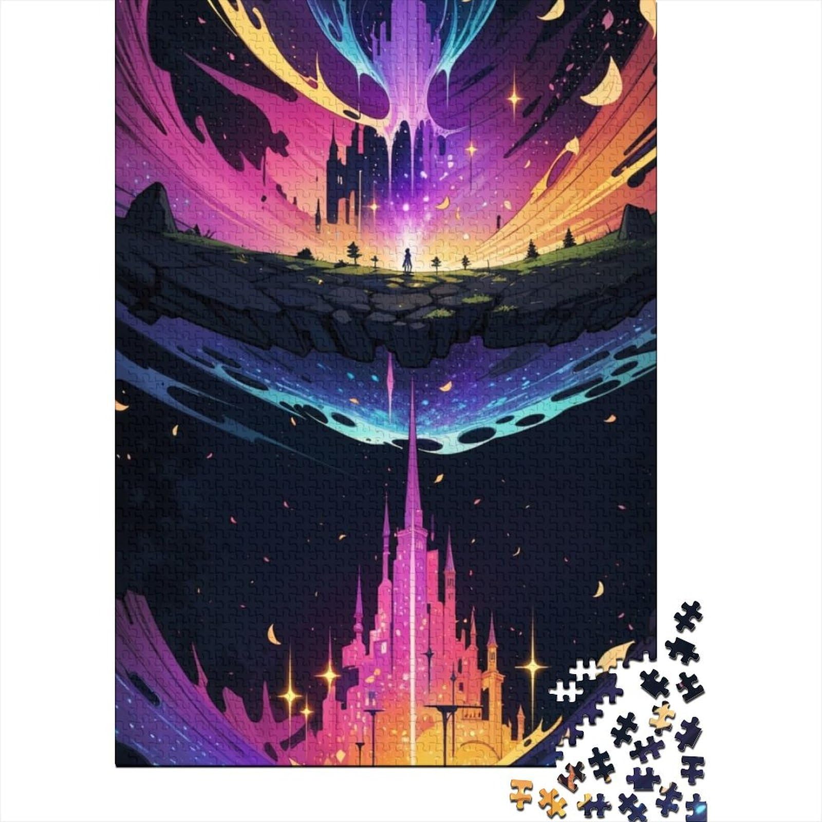 1000-teiliges Puzzle für Erwachsene und Teenager, Dreamscape, Holzpuzzle für Erwachsene und Teenager von Stress Reliever Staycation Kill Time, 29,53 x 19,69 Zoll