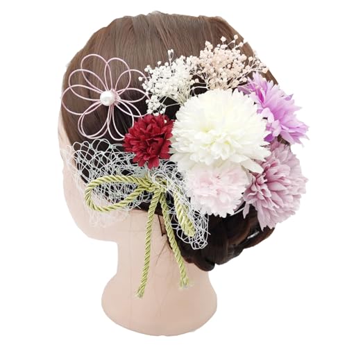 Blumen-Haarnadeln mit Zubehör für Frauen und Mädchen, florales Design für Tsumami, Kopfschmuck, Haarschmuck