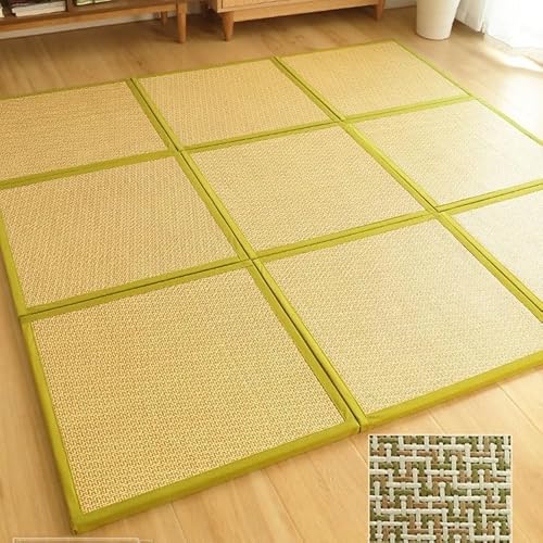 Japanische traditionelle Tatami-Matte, zusammenklappbar, Rattan, traditionelle Tatami-Matte, Rutschfester Teppich, Rattan-Fußmatten, faltbar, atmungsaktiv, Schlafmatte mit Aufbewahrungstasch