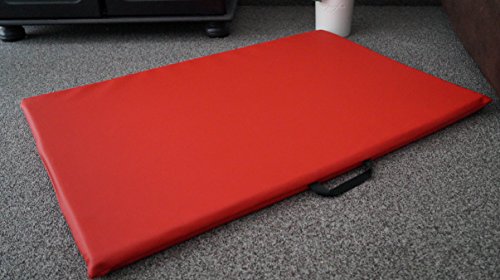 Hundematte Hundematratze Matte Kunstleder Schaumstoff 3 cm (110 cm X 65 cm, rot)