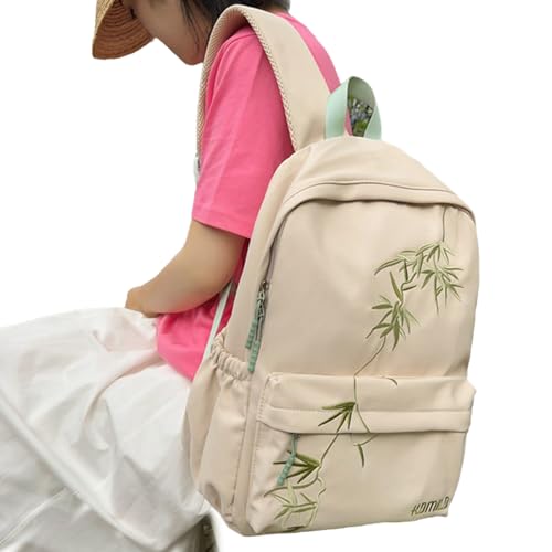 Student Schulrucksack Frau Große Kapazität Laptop Rucksack Mann Casual Daypacks Asiatischer Bambus Rucksack Reiserucksack