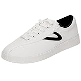 TRETORN Herren Nylite Canvas Sneakers, Weiß/Schwarz, 43 EU