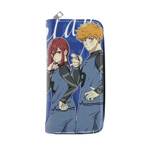 RYNDEX Blue Lo-ck Kartenetui Anime, Leder Geldbörse mit Reißverschluss-Design, Reisegeldbeutel für Kinder Geld Geldscheinfach und Münzfach(Color:Multicolor 7)