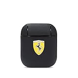 Ferrari FESA2LEBK Hülle für Airpods Schwarz On Track Leder