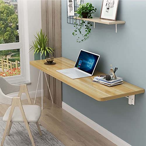 Gvqng Wandklapptisch, Küchentisch, Klappbarer Schreibtisch Wandtisch, Wandmontierter Arbeitstisch, Schwimmender Laptoptisch, Klappbarer, an der Wand befestigter Schreibtisch,Walnut,L120xW50cm/47x20in