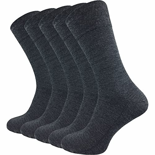 GAWILO 5 Paar klimaregulierende Merino Herren Business Socken aus 64% Schurwolle (as3, numeric, numeric_39, numeric_42, regular, regular, grau)