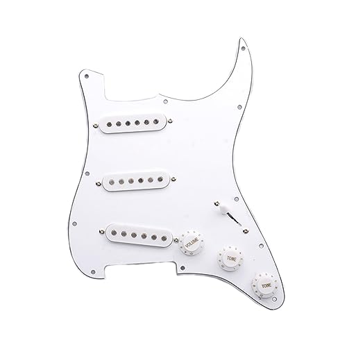 SSS-Schlagbrett Für E-Gitarre Und Schwarz-weiße, Vorverkabelte SSS-Schlagplattenbaugruppe (Color : White white 3)