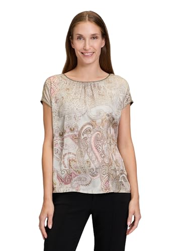 Cartoon Damen Blusenshirt mit Print Beige-Rosé,40