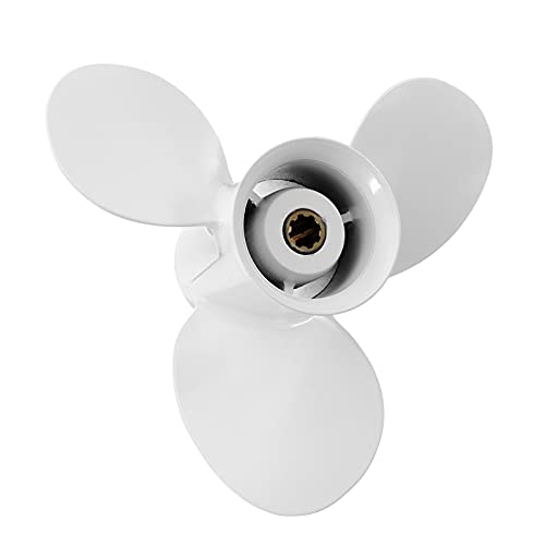 Jodriva Außenbordpropeller 9 1/4 x 9 3/4, for Yamaha, 9,9–15 PS 683-45952-00-EL 8-Keilzahn-3-Blatt-Marinepropeller Bootspropeller