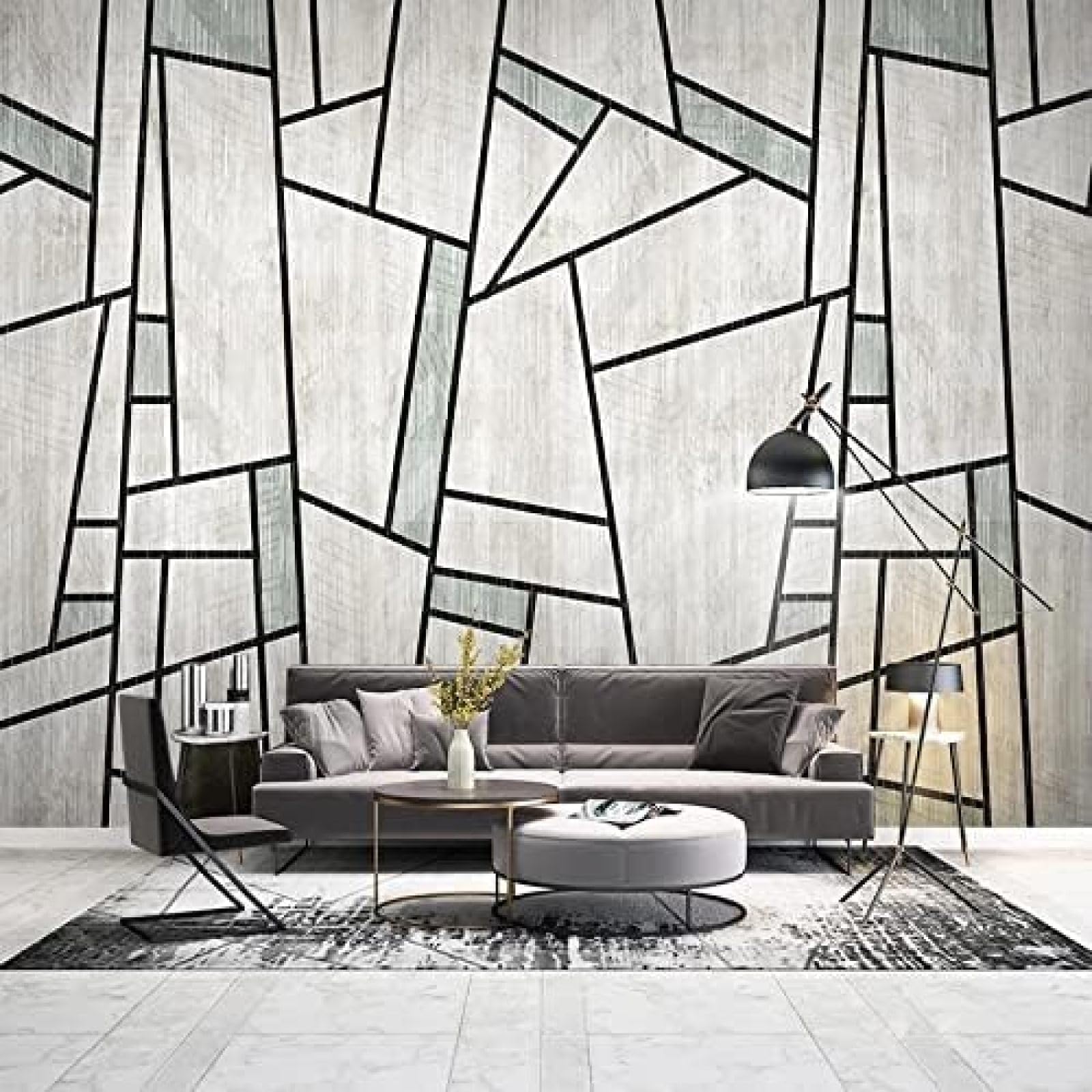 Abstrakte Geometrische Linie Einfachheit 3D Tapeten Wanddekoration Fototapete Sofas Wohnzimmer Wandbild Schlafzimmer-150cm×105cm