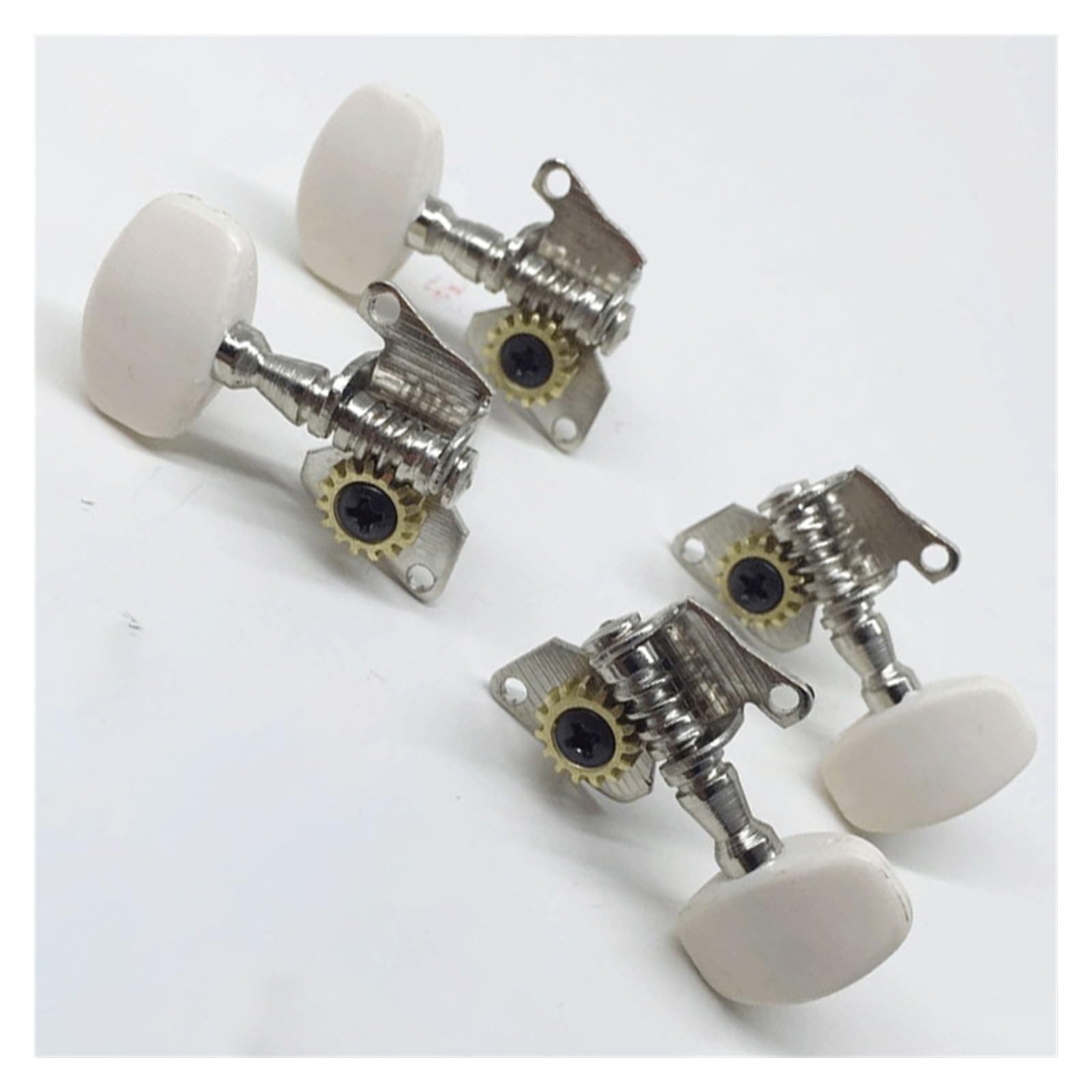 Strings Tuning Pegs Mechaniken Für Gitarre Teile für Gitarreninstrumente, Set mit zehn rautenförmigen, großen, weißen, runden, kurzen, geschlossenen Wirbeln