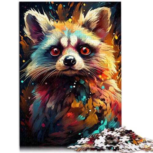 Puzzlespiel „Malen eines bunten Lemurs“, 1000-teiliges Puzzle für Erwachsene, Holzpuzzle, interessantes Puzzle zur Stressreduzierung, 1000 Teile (50 x 75 cm)