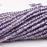 JMSDP x 3 mm natürliche Zirkonperlen, mokkabraune lose Perlen, Edelsteinzirkonperlen zur Schmuckherstellung, DIY-Zubehör – Amethystviolett – 10 Stränge (1700 Stück)