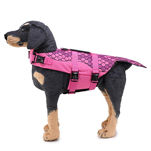 Rysmliuhan Shop Hundeschwimmwesten Hunde Schwimmweste wasserdichte Hundejacken Hundemäntel für kleine Hunde wasserdicht Hund Schwimmweste Schwimmwesten für Haustiere pink,XL