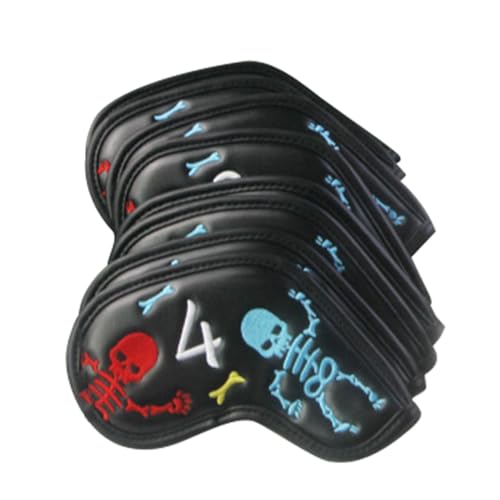 Takluu Golfschläger-Schutzhülle, Skeleton Wedge Head Cover,Golfschlägerhülle aus Leder - Golf Mental Skeleton Schlägerhauben-Schutz für Fairway, Hölzer, Hybride, Fahrer